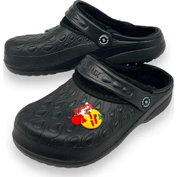 Dámské pantofle Adcz Dámské černé zateplené gumové nazouváky 01 Barva: Černá, Velikost: 36