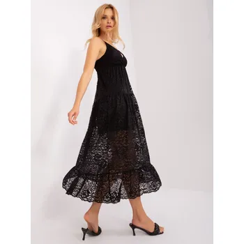Dámské šaty Krajkové šaty na ramínka OCH BELLA černé EU velikost: XL