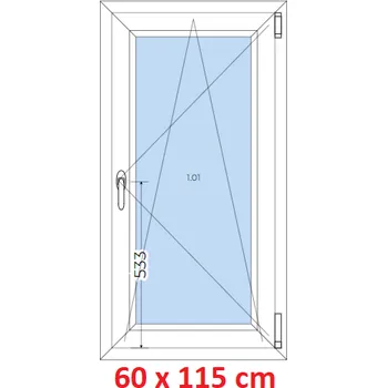 Okno Soft Plastové okno 60x115 cm, otevíravé a sklopné