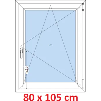 Okno Soft Plastové okno 80x105 cm, otevíravé a sklopné