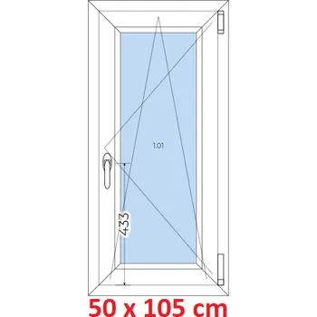 Okno Soft Plastové okno 50x105 cm, otevíravé a sklopné