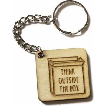 Dřevěná klíčenka Canli - Think outside the box