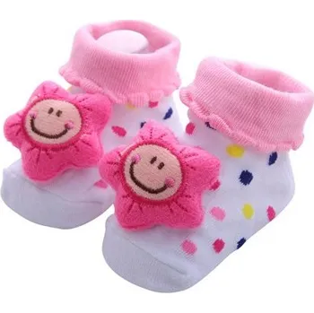 Ponožky pro miminka TopQ s růžovou kytičkou