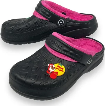 Dámské pantofle Adcz Dámské černé zateplené gumové nazouváky 02 Barva: Černá, Velikost: 36