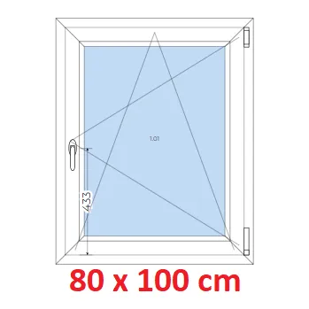 Okno Soft Plastové okno 80x100 cm, otevíravé a sklopné