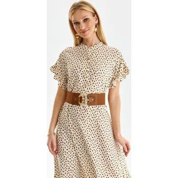 Dámské šaty Top Secret dámské midi šaty se zvířecím vzorem off white Velikost: 36