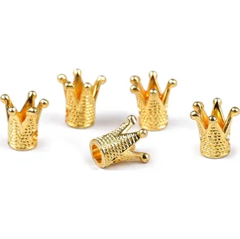 Kovová korunka k našití 10x10 mm, barva 1 žluté zlato