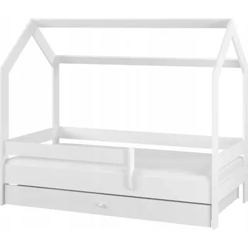 Dětská postel Dětská domečková postel se šuplíkem LITTLE HOUSE - bílá - 160x80 cm