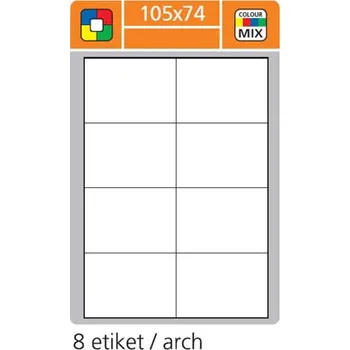 Samolepící etiketa Print etikety A4 pro laserový a inkoustový tisk - 105 x 74 mm (8 etiket/ arch) žlutá, 100 listů