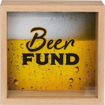 Pokladnička Dřevěná pokladnička Beer Fund 20 x 20 cm