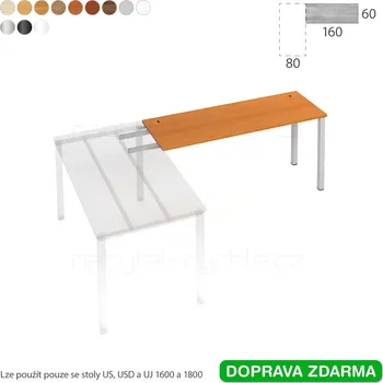 Psací stůl UE 1600 RU Hobis UNI - Stůl řetězící do úhlu 160 x 60