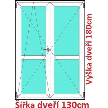 Okno Soft Dvoukřídlé balkonové dveře s příčkou 130x180 cm, otevíravé a sklopné