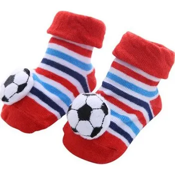 Ponožky pro miminka TopQ s fotbalovým míčem červené