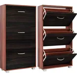 Casaria Botník výklopný wenge-černý, 115 x 61 x 24 cm 100529