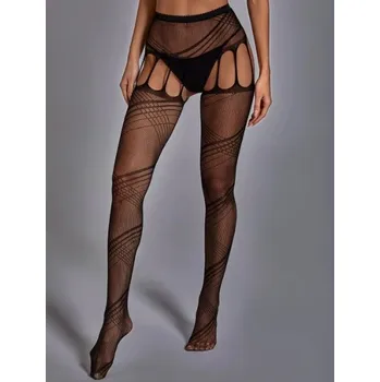 Souprava dámského spodního prádla Love by love Punčochy BODYSTOCKING s podvazkovým pásem 1509, černé