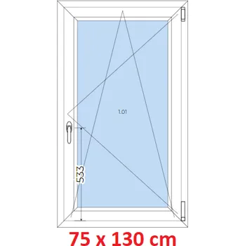 Okno Soft Plastové okno 75x130 cm, otevíravé a sklopné
