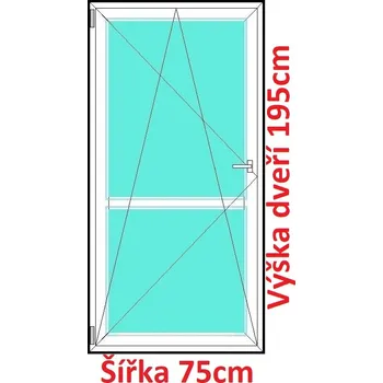 Okno Soft Balkonové dveře s příčkou 75x195 cm, otevíravé a sklopné