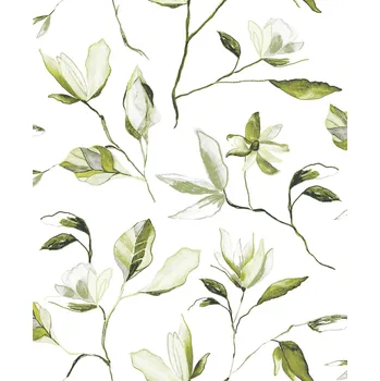 Tapeta Zelená květinová vliesová tapeta na zeď, ZEN003, Zen, Zoom by Masureel