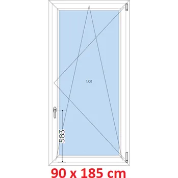 Okno Soft Plastové okno 90x185 cm, otevíravé a sklopné