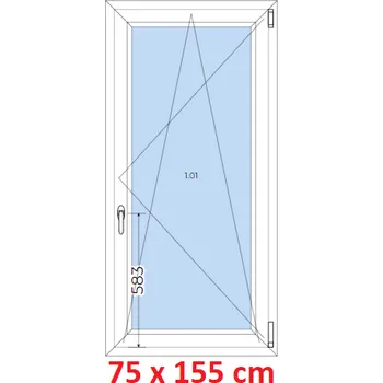 Okno Soft Plastové okno 75x155 cm, otevíravé a sklopné