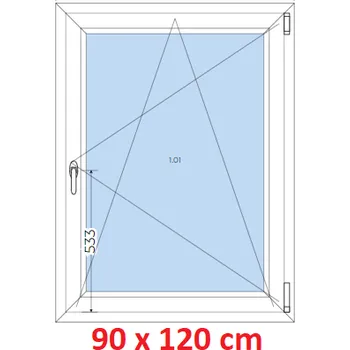 Okno Soft Plastové okno 90x120 cm, otevíravé a sklopné