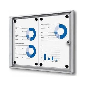 Vnitřní uzamykatelná vitrína stříbrná - vnitřní hloubka 12mm, Formát: 2 x A4 SCXS2xA4