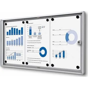 Vnitřní uzamykatelná vitrína stříbrná - vnitřní hloubka 12mm, Formát: 3 x A4 SCXS3xA4