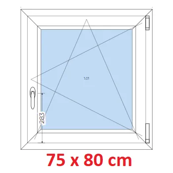 Okno Soft Plastové okno 75x80 cm, otevíravé a sklopné