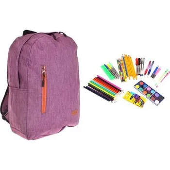 turistický batoh Batoh s náplní školních potřeb vínový