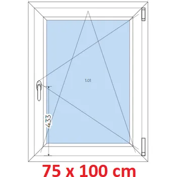 Okno Soft Plastové okno 75x100 cm, otevíravé a sklopné