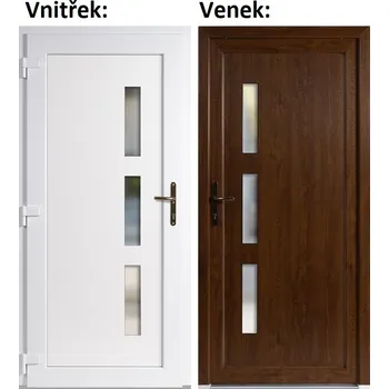 Vchodové dveře Plastové vchodové dveře Soft Venus zlatý dub/bílá 100x210 cm, levé