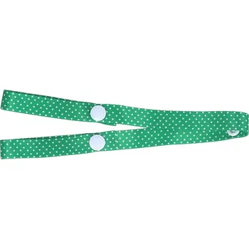 Popruh proti padání hraček z kočárku TopQ Tmavě zelený s puntíky