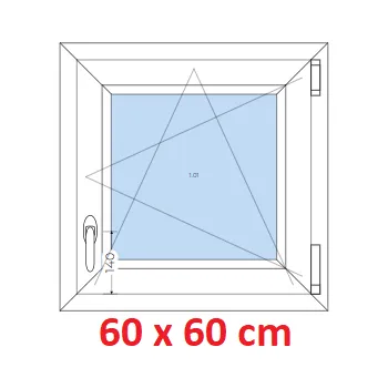 Okno Soft Plastové okno 60x60 cm, otevíravé a sklopné