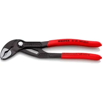 Ruční nářadí 87 01 180 Kleště siko Cobra 180mm KNIPEX samosvorné na trubkách a maticích, kalené zuby, posuvný průchozí čep kloubu