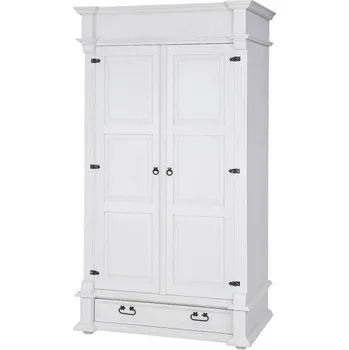 Komoda Rustikální skříň WHITE HOME SZY04C s policemi Barevné provedení: Antická bílá K16 - antická bílá K16