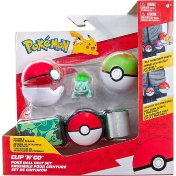 Pokémon Clip and Go set Bulbasaur s páskem - Poké Ball + Nest Ball