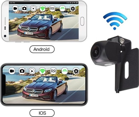Stualarm Bezdrátová WI-FI couvací kamera na auto s přehráváním na telefonu, dosah 30 m | CARCLEVER