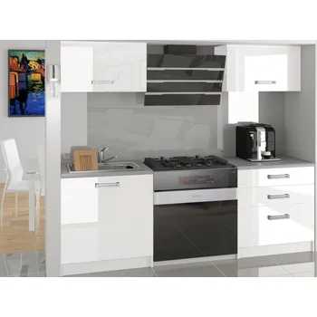 Kuchyňská linka Kuchyňská linka Belini 120 cm bílý lesk s pracovní deskou Vulcano INF VULCANO/3/WT/W/0/D