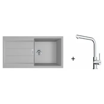 Granitový dřez Franke SET T117 - S2D 611-100 Šedá + FS 3230.031 + ZÁRUKA 5 LET ZDARMA