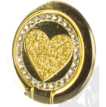 1Mcz Ring Srdce držák na prst zlatý