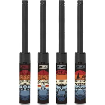 Zapalovač Zapalovač Clipper Tube+ Funny Monkeys balení - 12 ks