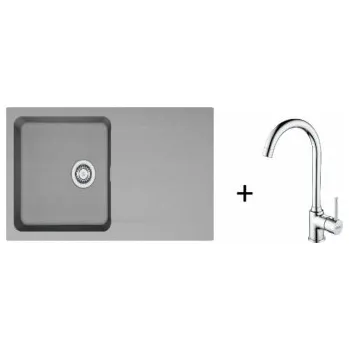 Tectonitový dřez Franke SET T98 - Orion OID 611 Tectonite Šedá + FP 9000 Bez sprchy Chrom + ZÁRUKA 5 LET ZDARMA