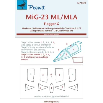 Plastikový model 1/72 Canopy mask MiG-23 ML/MLA Flogger-G (CL.PROP)