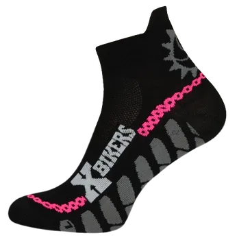Pánské ponožky Hoza Kotníkové funkční sportovní ponožky X-Bikers H3023 černá/růžová vel. 39-42