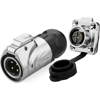 Elektrický konektor Průmyslový konektor LP-16, samec + samice (čtvercová zásuvka) 4-pin