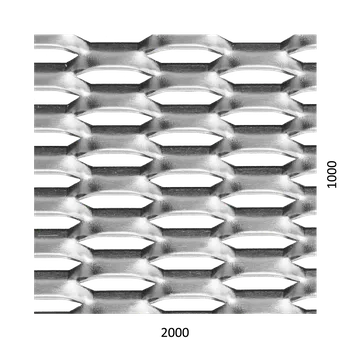 Plech Tahokov Al, kosočtvercové oko, mostík: 5mm, 2000x1000x2mm