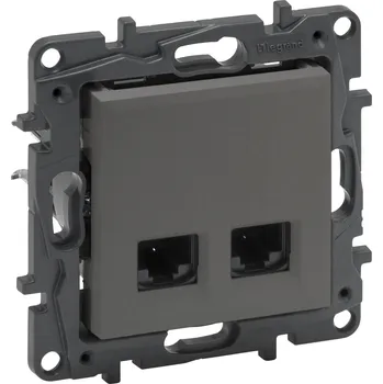 Elektrická zásuvka Legrand NILOÉ STEP zásuvka datová dvojitá RJ45 (CAT6 UTP) OCEL /863464/