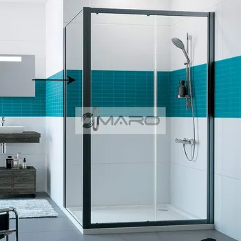 Smart20 Fantome Black Edition Stěna pevná pro kombinaci 90 x 190 cm, profil: černý, výplň: čiré sklo s povrchovou úpravou AntiPlaque, CU0505.123.322