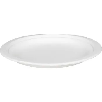 Jednorázové nádobí Toppapír Talíř z cukrové třtiny bílý kulatý Ø180mm 50ks