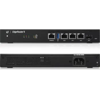 Síťový prvek UBNT EdgeMAX EdgeRouter 4 [1GHz quad-core CPU, 1GB RAM, EdgeOS, 3 gigabitové porty + 1xSFP slot, fanless]